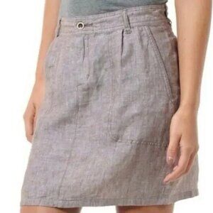 Horny Toad 100% Linen Gray Lithe Venti Mini Skirt 8